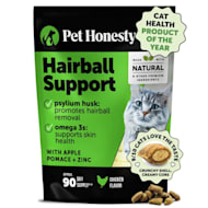 Pet Honesty Hairball Support Crunchy & Creamy Chicken Chews for Cats