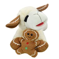 Multipet International Holiday Lamb Chop Holding a Gingerbread Cookie Jumbo Dog Toy