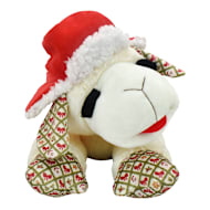 Multipet International Holiday Lamb Chop with Trapper Hat Jumbo Dog Toy