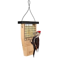 Nature's Way 1 Suet Cake Capacity, Black Roof Bird Products Rot Resistant Cedar Tail-Prop Suet Feeder