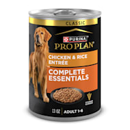 Purina Pro Plan Complete Essentials High Protein Chicken and Rice Entree Adult Dog Food Wet Pate 13 oz. Case of 12 Petco