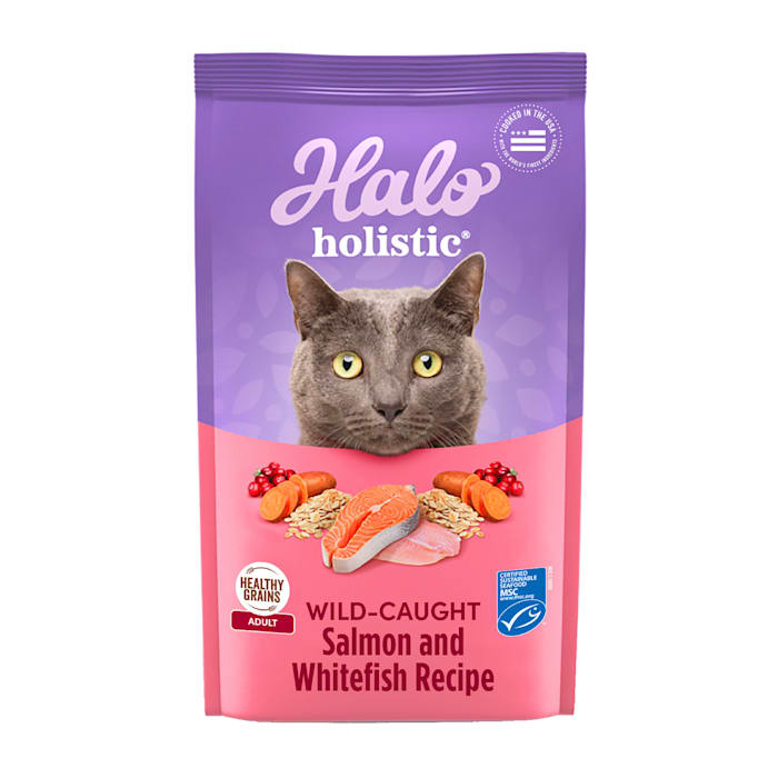 Halo Holistic Complete Digestive Health Wild-caught Salmon & Whitefish Recipe Adult Dry Cat Food, 6 lbs -  35021