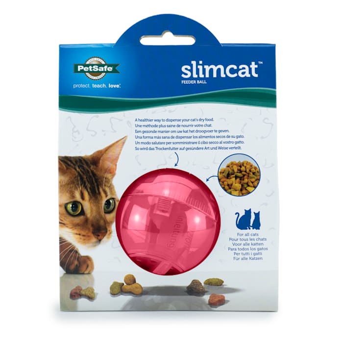 PetSafe SlimCat Cat Food Dispenser in Pink, Red