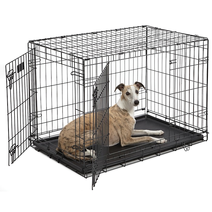 Photos - Pet Carrier / Crate Midwest iCrate Double Door Folding Dog Crate, 36" L X 23" W X 25" 