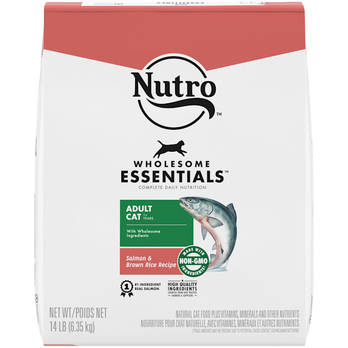 Nutro Wholesome Essentials Adult Salmon & Brown Rice Recipe Natural Dry Cat Food, 14 lbs -  10242175