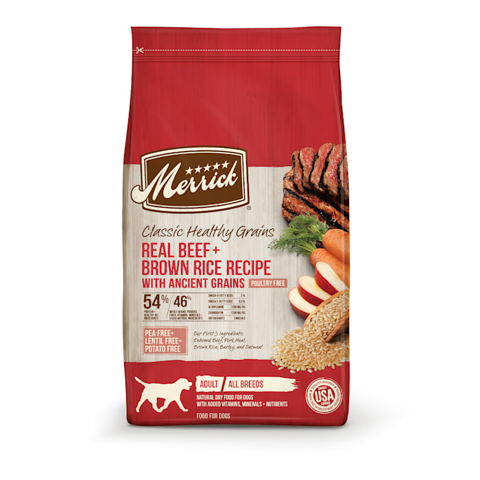Photos - Dog Food Merrick Classic Healthy Grains Real Beef & Brown Rice Recipe with 