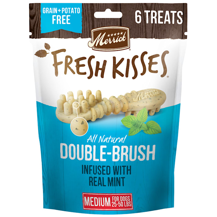 Photos - Dog Food Merrick Fresh Kisses Mint Breath Strips Dental Dog Treats for Medi 