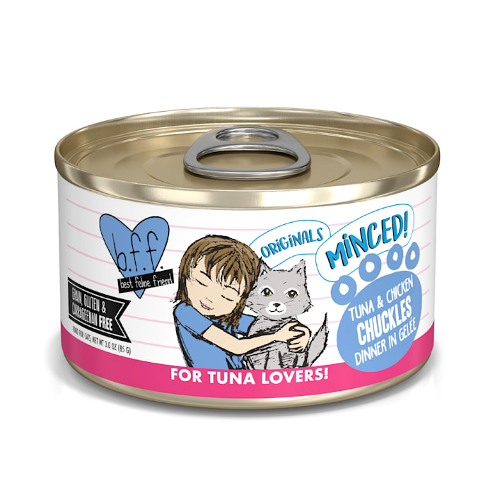 UPC 878408001239 product image for B.F.F. Originals Chuckles Tuna & Chicken Dinner in Gelee Wet Cat Food, 3 oz., Ca | upcitemdb.com