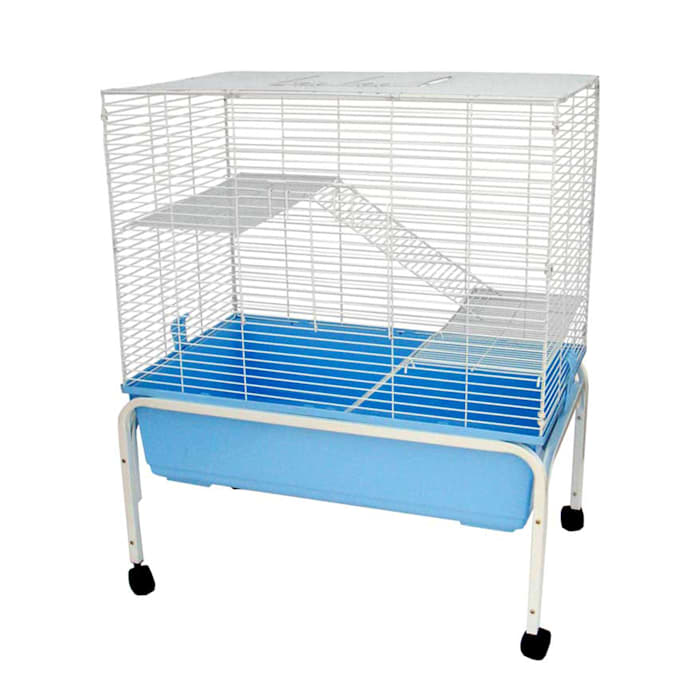 YML 3 Level Indoor Blue Ferret Cage With Stand, 32"" L X 20"" W X 38"" H, 27 LBS, White / Blue -  SA3220F3SA3220STD