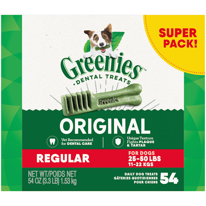 GREENIES Original Flavor Regular Size Dental Chew Treats for Dogs  54 oz. Pack