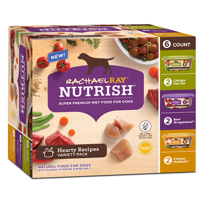 Rachael Ray Nutrish Natural Premium Wet Dog Food  Hearty Recipes Variety Pack  8 oz. Tub (Pack Of 6)