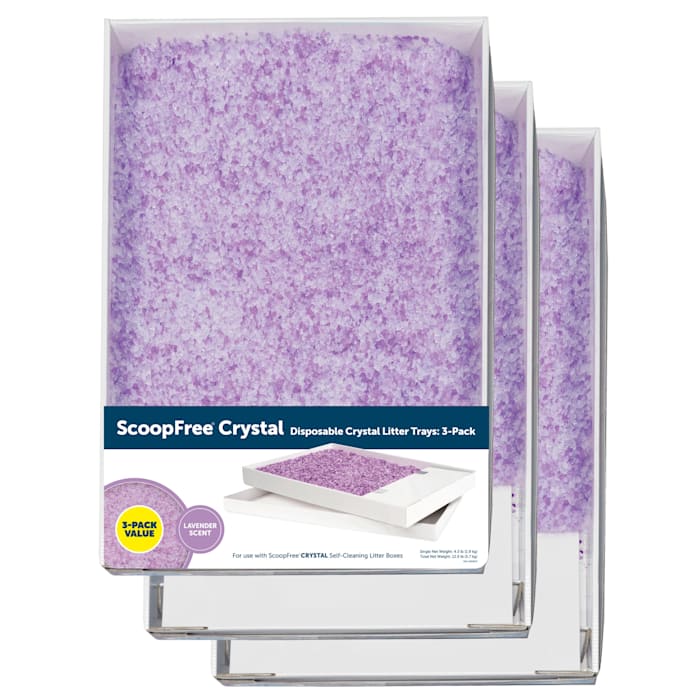 PetSafe ScoopFree Complete Replacement Lavender Scented Crystal Litter Tray  3-Pack Easy Cleanup with Disposable Tray Includes Leak Protection and Low Tracking Litter