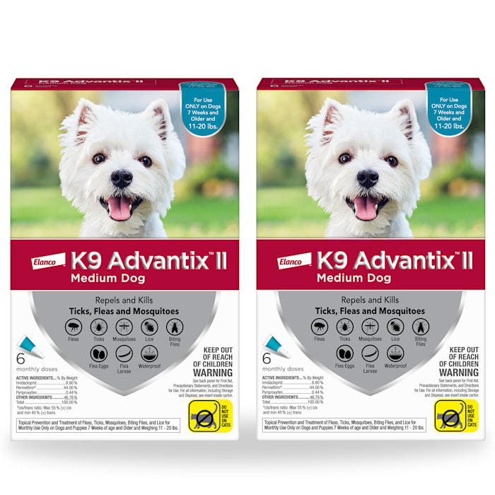 K9 Advantix II Topical Medium Dog Flea & Tick Treatment, 2 Packs of 6, 12 CT -  81520380KIT