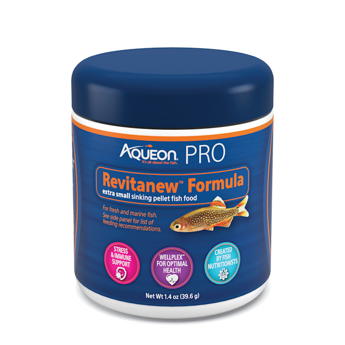 UPC 015905001502 product image for Aqueon Pro Revitanew Fish Food Small Pellet, 1.4 oz. | upcitemdb.com