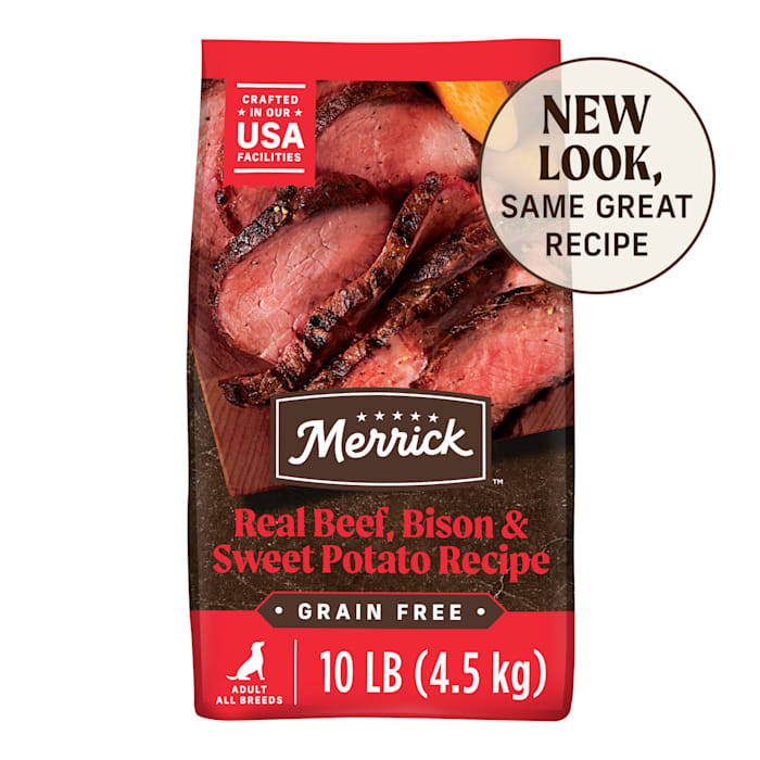 Photos - Dog Food Merrick Grain Free Real Bison, Beef & Sweet Potato Recipe Dry Dog 