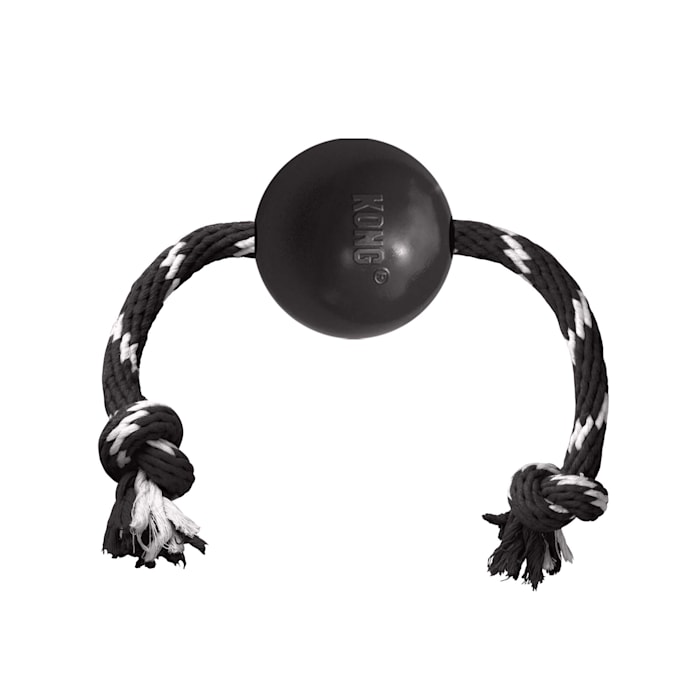 UPC 035585356426 product image for KONG Extreme Black Ball w/Rope Dog Toy, Large | upcitemdb.com