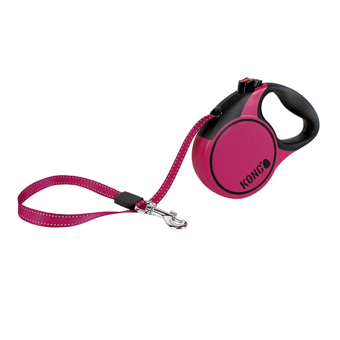 KONG Fuchsia Terrain Retractable Dog Leash for Dogs Up To 25 lbs., 10 ft., X-Small, Pink -  KNG TRN XS FS