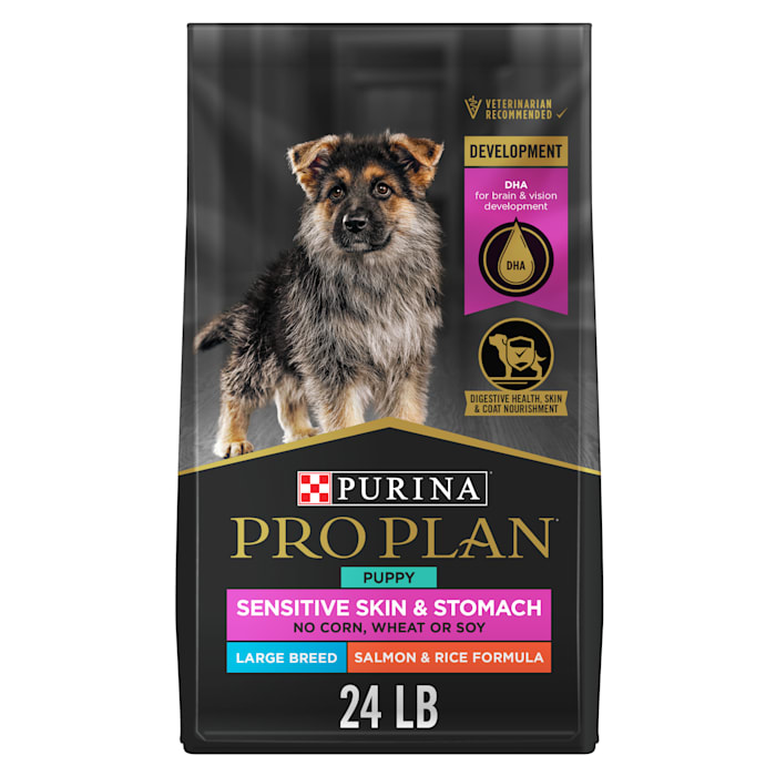 Purina Pro Plan Sensitive Skin and Stomach Large Breed Puppy Food With Probiotics  Salmon & Rice Formula  24 lb. Bag