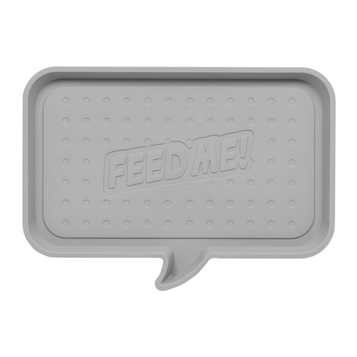 IRIS Small  FEED ME  Feeding Mat for Dog or Cat  Light Gray