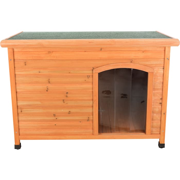 TRIXIE Natura Insulated Classic Club Dog House, Plastic Door Flap, Flat ...