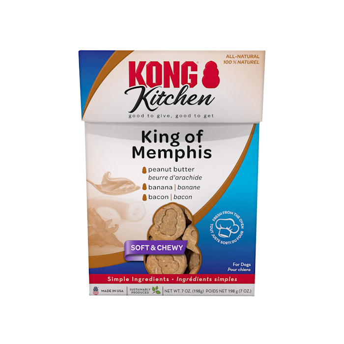 UPC 035585513027 product image for KONG Kitchen Peanut Butter, Banana Soft & Chewy King of Memphis Dog Treat, 7 oz. | upcitemdb.com