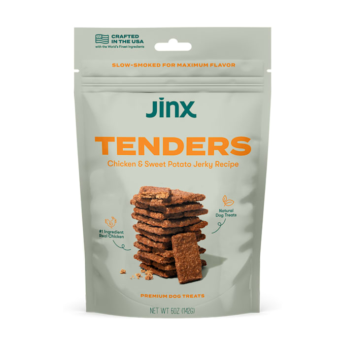 Jinx All Natural Slow-Smoked Chicken & Sweet Potato Flavor Jerky Tenders for Dogs  5 oz Bag