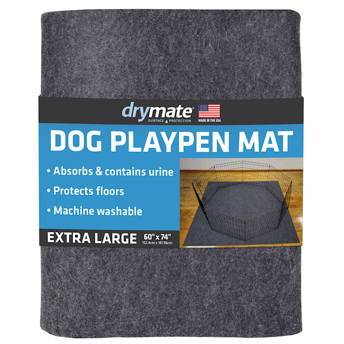 Drymate 60" x 74" Playpen Mat for Cats and Dogs - Charcoal