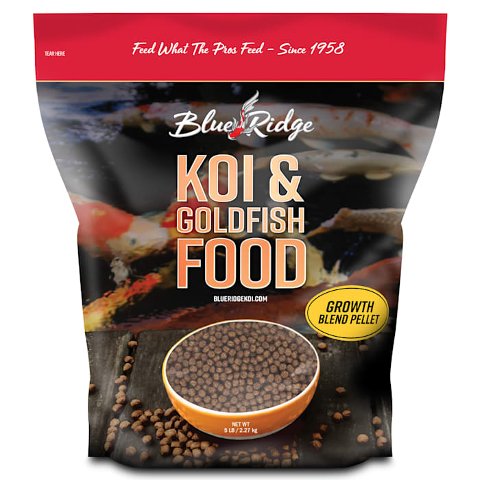 Blue Ridge Growth Formula Koi & Goldfish Food, Blend Fish Food Pellets, 5 lb