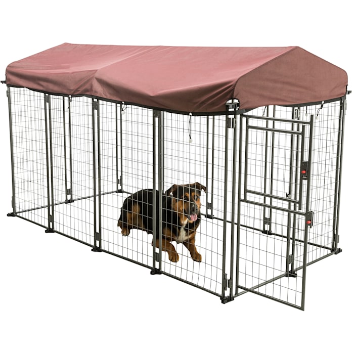 TRIXIE Deluxe Outdoor Dog Kennel With Cover, 96" L X 48" W X 54" H, XX-Large, Black