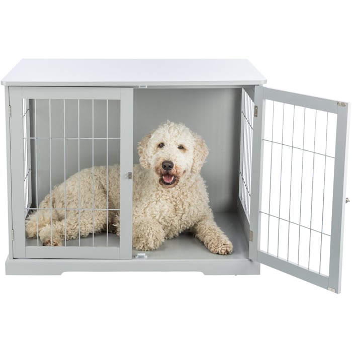 EAN 4011905397641 product image for TRIXIE Grey Wooden Wire Crate Pet Home End Table, 27