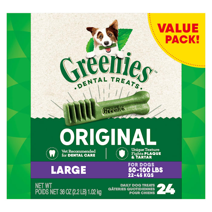 (BB: 05/May/25)Greenies Original Large Natural Dog Dental Care Dog Treats  36 Oz (24 Treats)
