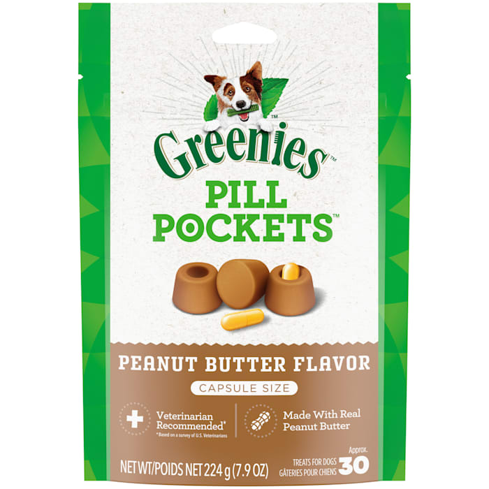 ( expiration 26-oct-2025)Greenies Chewy Dog Pill Pockets Peanut Butter Capsule Size Dog Treats - 7.9oz  6 pack 