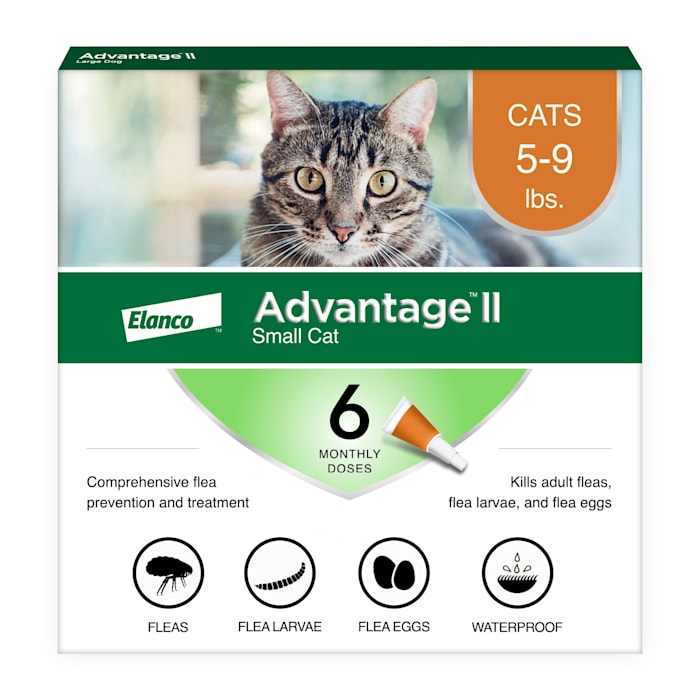 Advantage II Vet-Recommended Flea Prevention for Small Cats 5-9 lbs  6-Monthly Treatments