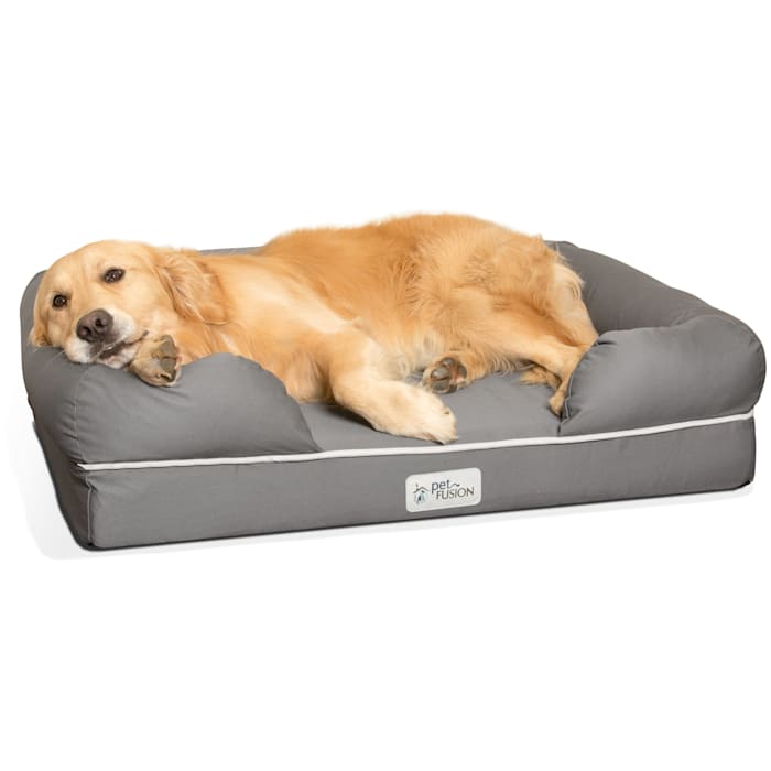 PetFusion PetFusion Ultimate Memory Foam Lounger Dog Bed  Large  36 x28 x9  Pet Dog Bed  Large  Gray