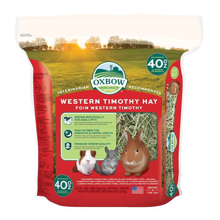 oxbow pet products western timothy hay small animal food  40 oz.