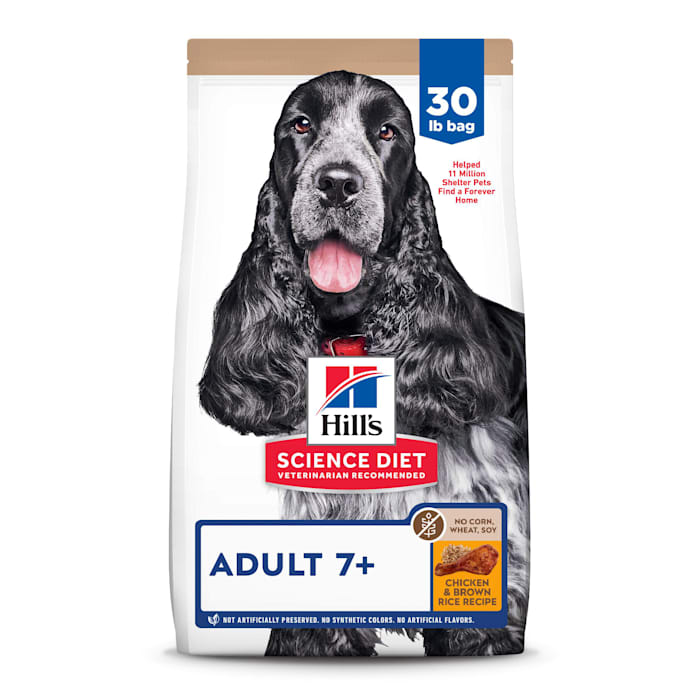 ( best by 12-2025)Hill's Science Diet Adult 7+ No Corn, Wheat or Soy Chicken Dry Dog Food, 30 lbs.