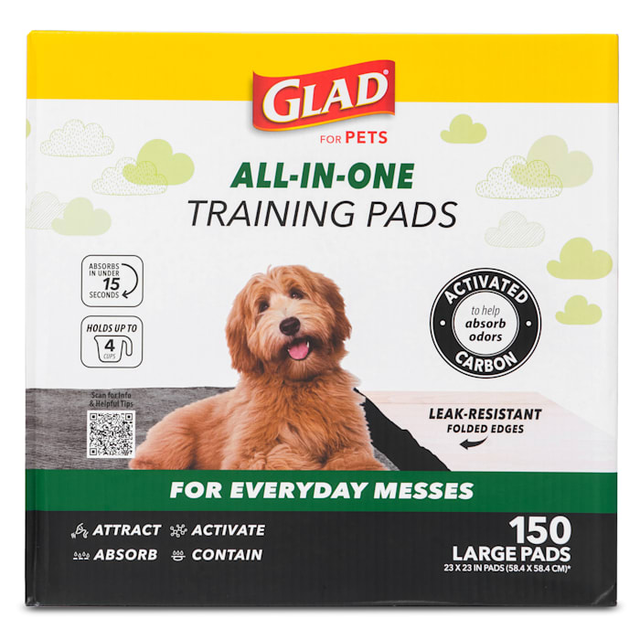 Glad for Pets Charcoal Odor Absorbent Puppy Training Pads 150 Ct