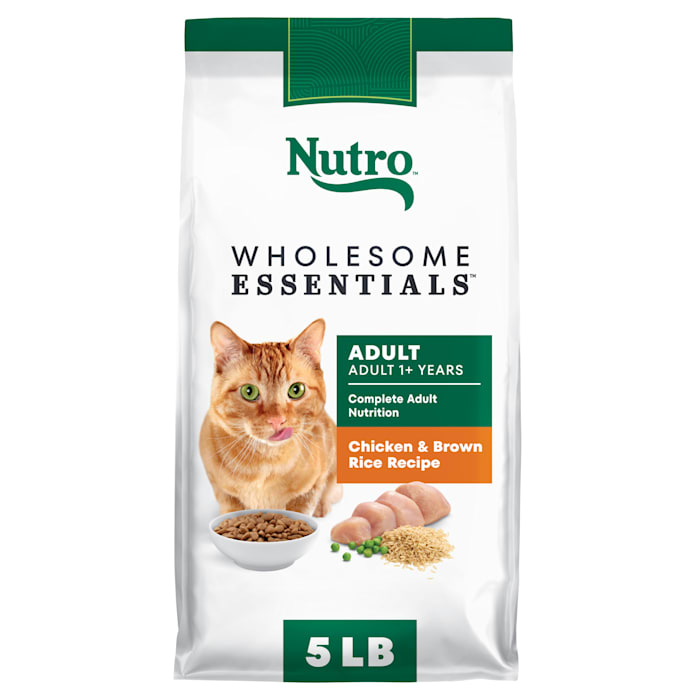 (Best by: 06/02/2026) Nutro Wholesome Essentials Chicken & Brown Rice Flavor Dry Cat Food For Adult  5 Lb. Bag