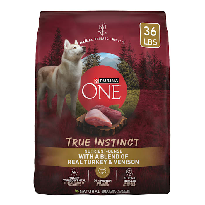 (BB: Sep/2026) Purina ONE True Instinct Dry Dog Food for Adults  High Protein Real Turkey & Vension  36 lb Bag