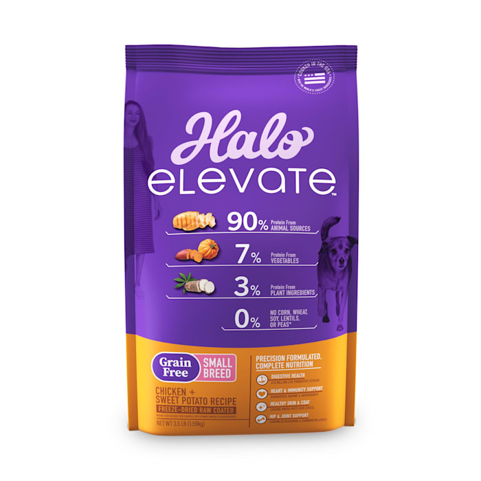 (Best By 02/04/2025) Halo Elevate Dog Grain Free Small Breed Chicken Recipe Dry Food, 3.5 lbs.