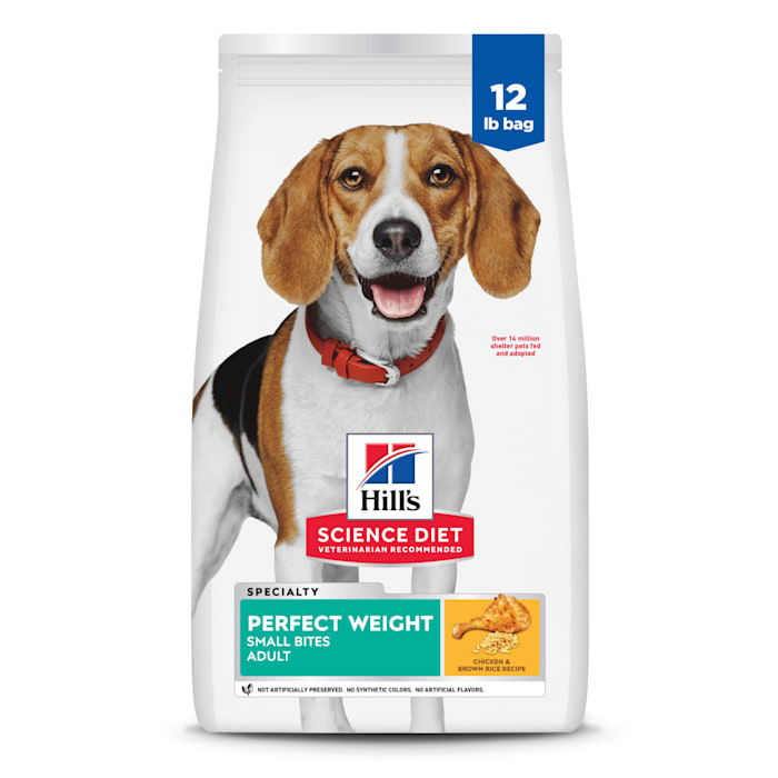 hill's science diet adult perfect weight small bites chicken recipe dry dog food, 12 lbs.
the bag has been open