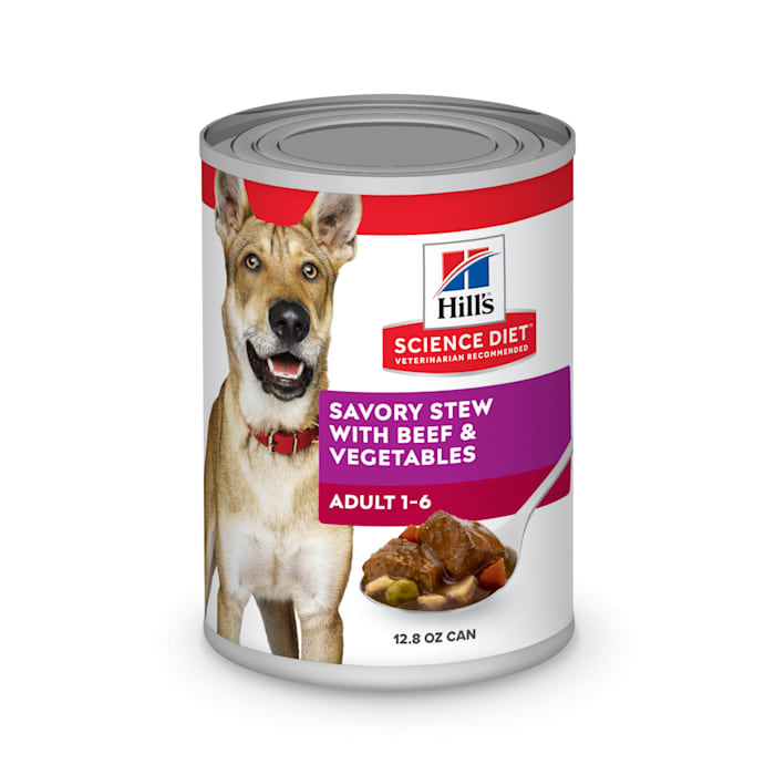 Hill's Science Diet Adult Savory Stew with Beef & Vegetables Canned Dog Food, 12.8 Oz. 