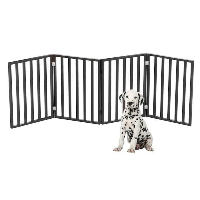 PETMAKER 4-Panel Indoor Foldable Pet Gate for Stairs or Doorways (Black)