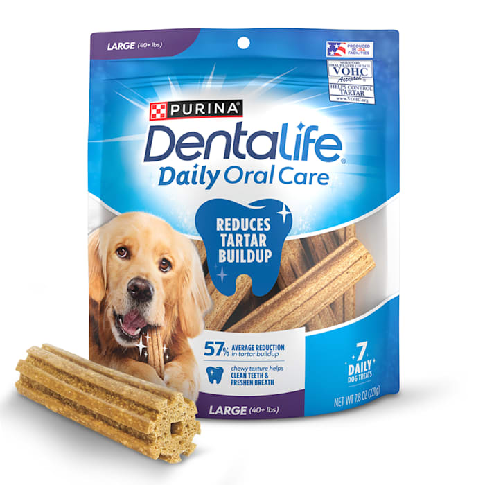 Purina Dentalife Daily Oral Care Chicken Flavor Large Breed Dog Dental Chews – 7.8 oz pouch (7ct) (BB March 2025)