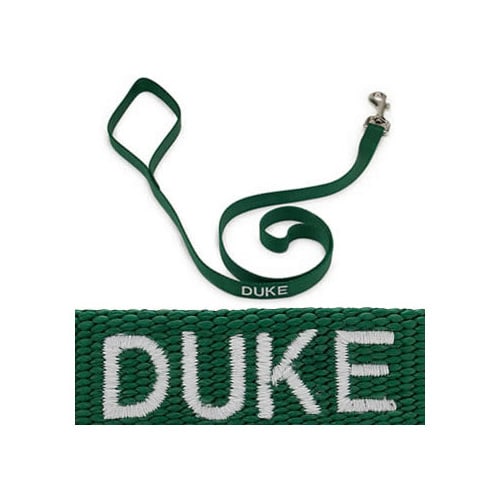 Dickens Closet 3/4 Personalized Nylon Lead in Hunter Green, Medium