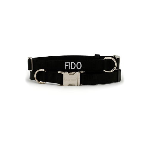 Coastal Pet Products Personalized Black Adjustable Dog Collar with Metal Buckle, Medium