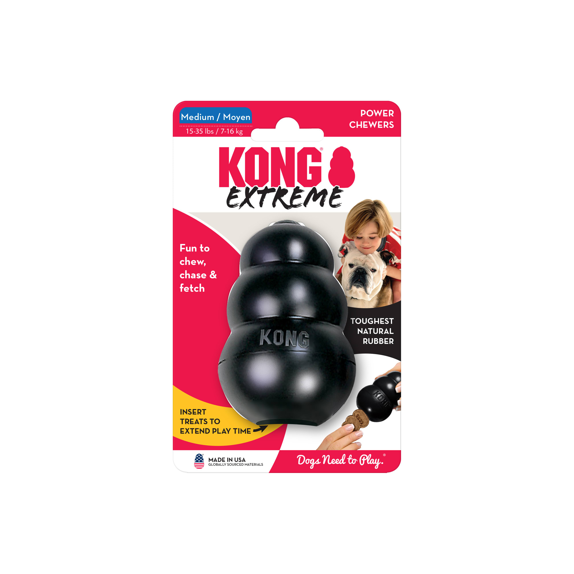 Jouet Kong Extreme pour chien : Large Noir Kong