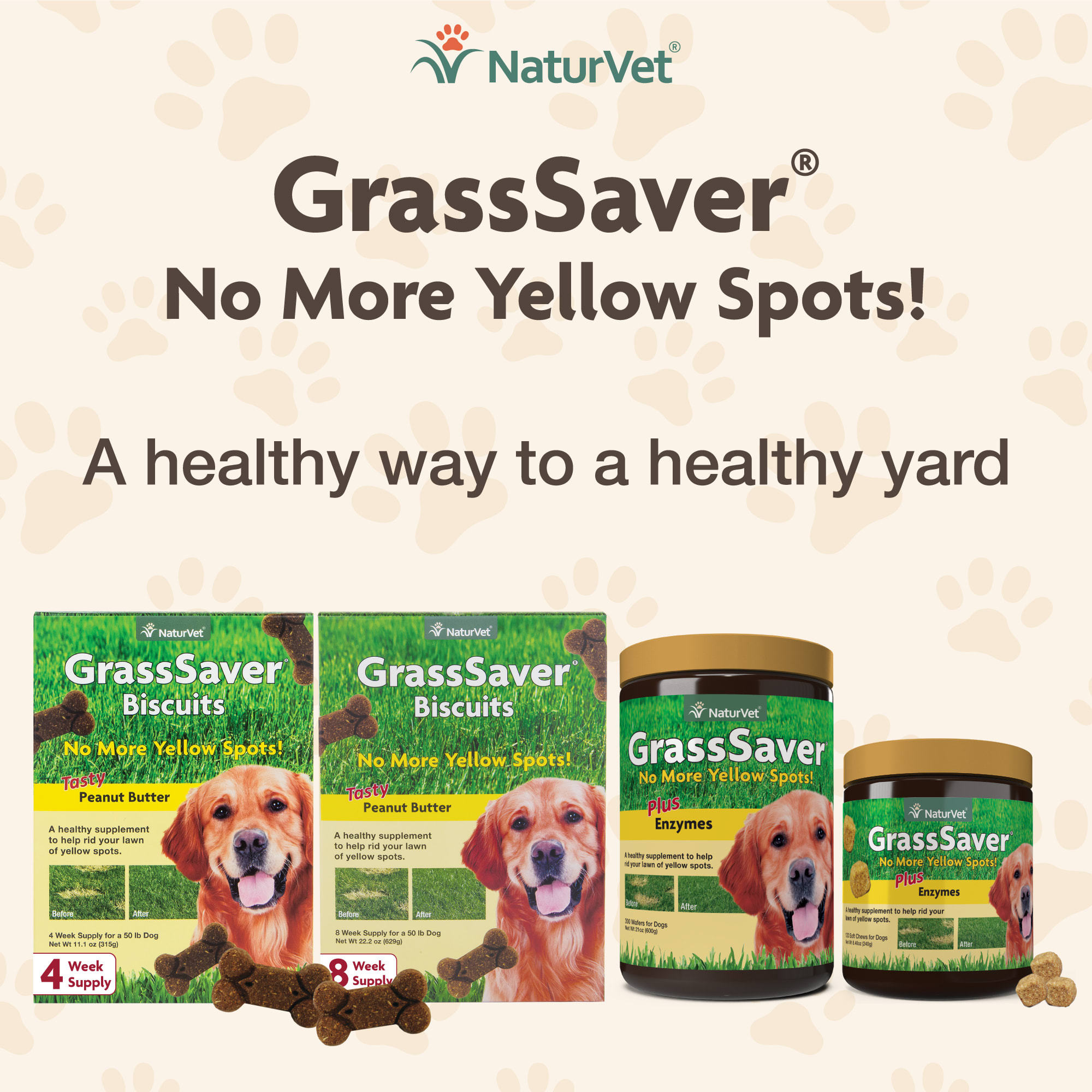 NaturVet GrassSaver Peanut Butter Dog Biscuits 22.2 oz