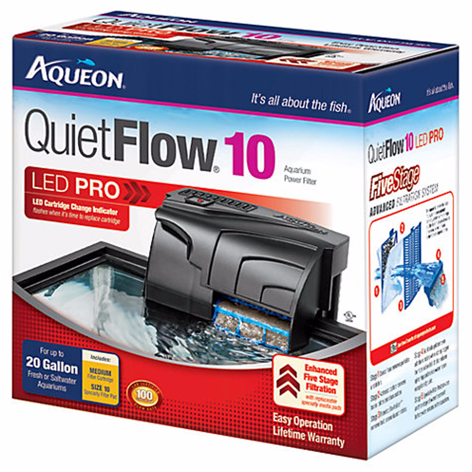 Aqueon QuietFlow PRO 10 Aquarium Power Filter | Petco