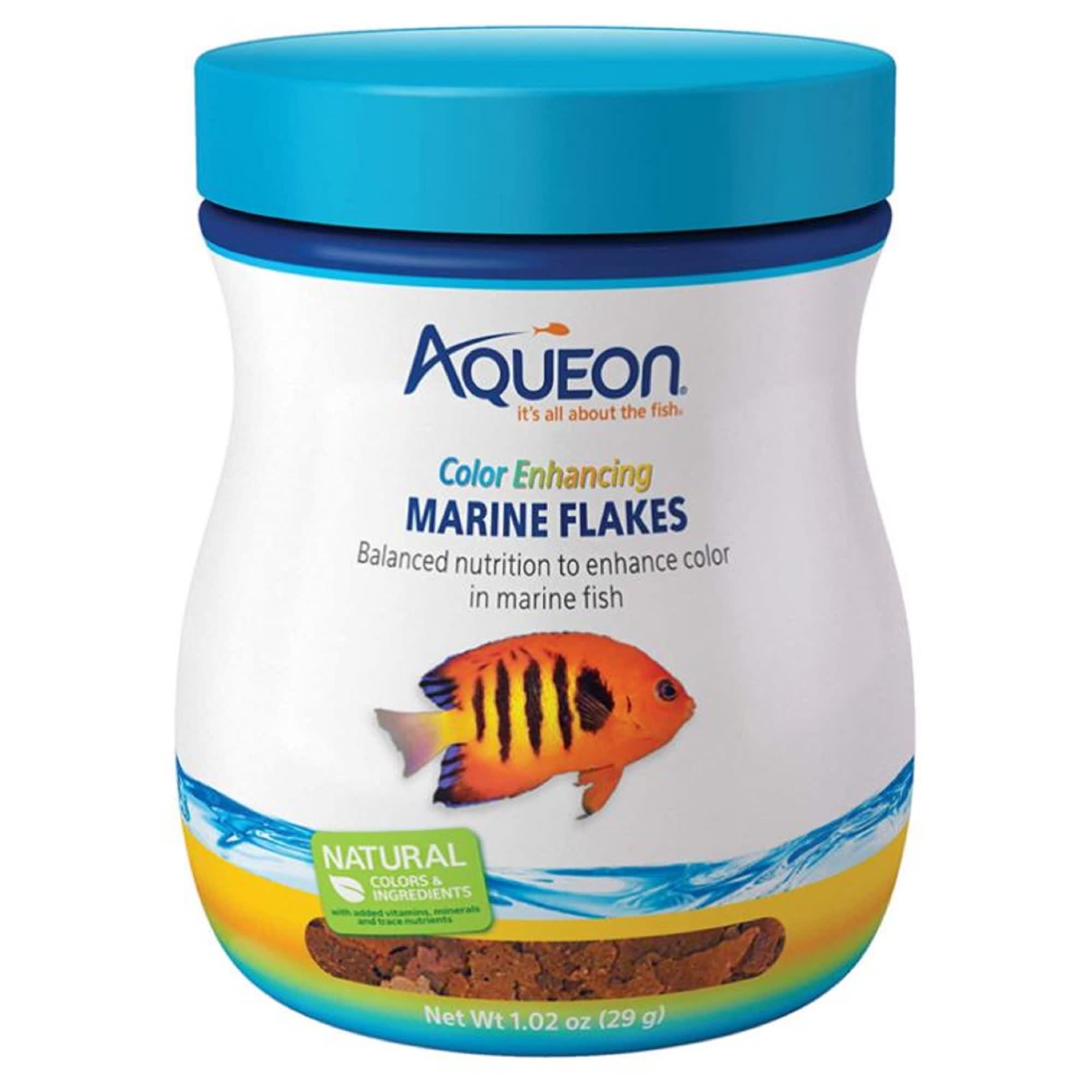 UPC 015905060479 product image for Aqueon Color Enhancing Marine Flakes Fish Food, 1.02 oz. | upcitemdb.com